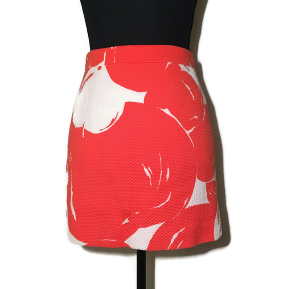 J. Crew Dresses & Skirts - J. Crew Orange and Cream Textured Printed Skirt